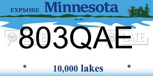 803QAE Minnesota License Plate