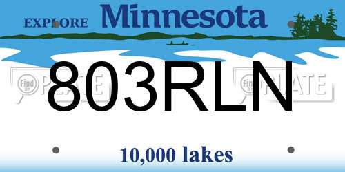 803RLN Minnesota License Plate