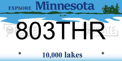 803THR Minnesota License Plate