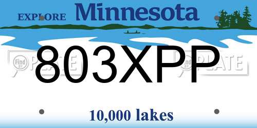 803XPP Minnesota License Plate