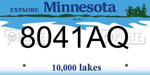 8041AQ Minnesota License Plate