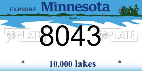 8043 Minnesota License Plate