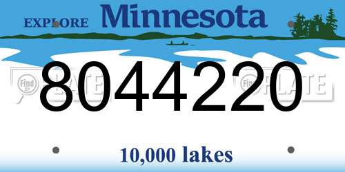 8044220 Minnesota License Plate