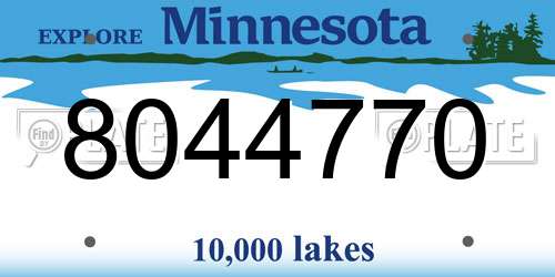 8044770 Minnesota License Plate