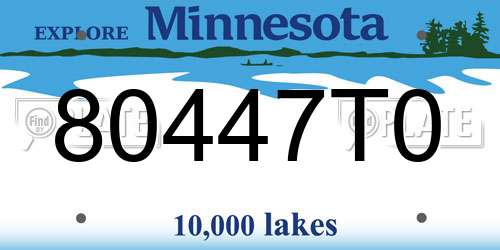 80447T0 Minnesota License Plate