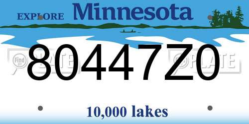 80447Z0 Minnesota License Plate