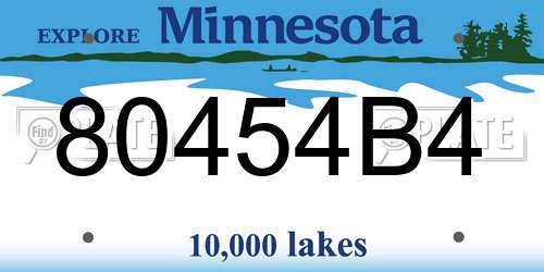 80454B4 Minnesota License Plate