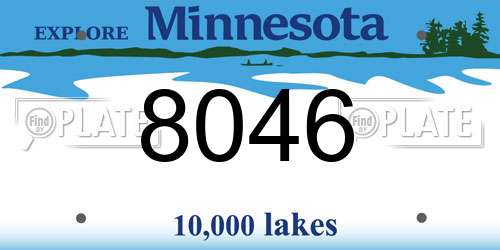 8046 Minnesota License Plate