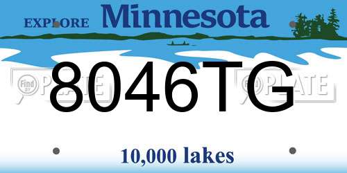 8046TG Minnesota License Plate