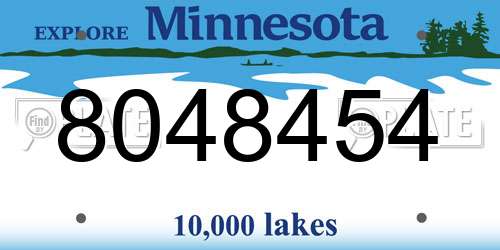 8048454 Minnesota License Plate
