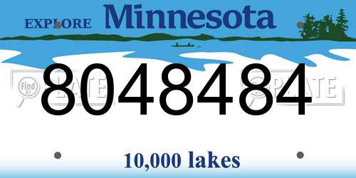 8048484 Minnesota License Plate