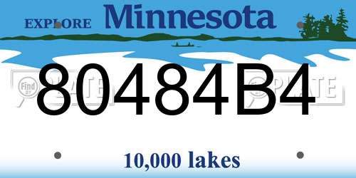 80484B4 Minnesota License Plate
