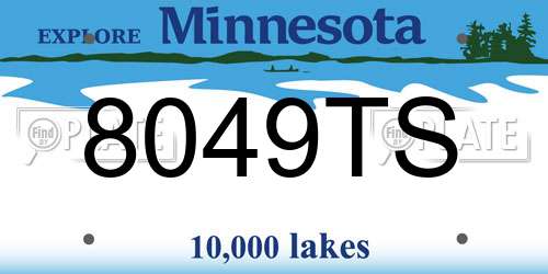 8049TS Minnesota License Plate