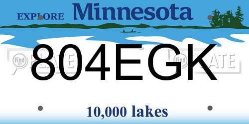 804EGK Minnesota License Plate
