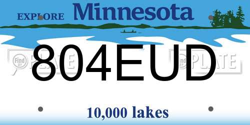 804EUD Minnesota License Plate