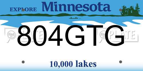 804GTG Minnesota License Plate