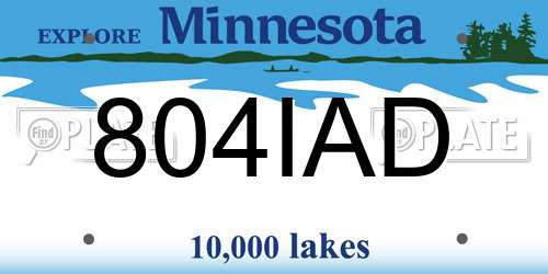 804IAD Minnesota License Plate