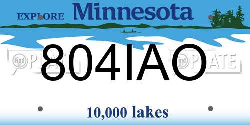 804IAO Minnesota License Plate