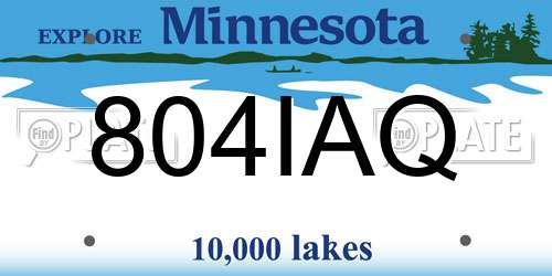 804IAQ Minnesota License Plate