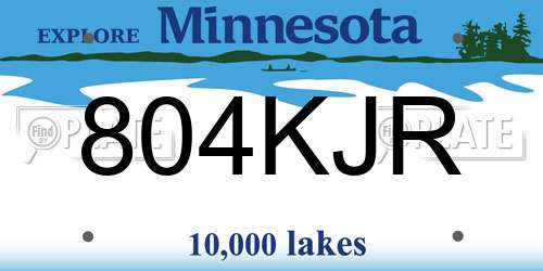 804KJR Minnesota License Plate