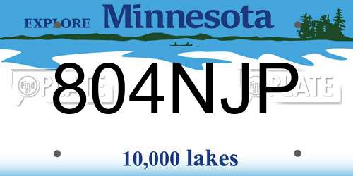 804NJP Minnesota License Plate