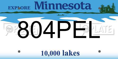 804PEL Minnesota License Plate