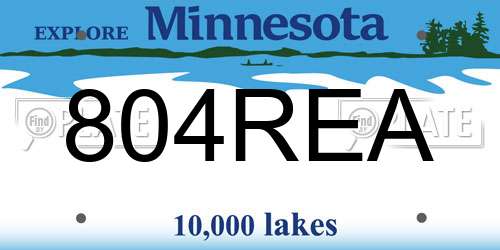 804REA Minnesota License Plate