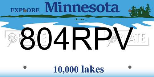 804RPV Minnesota License Plate