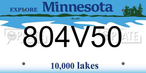804V50 Minnesota License Plate
