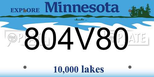 804V80 Minnesota License Plate