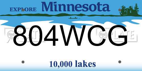804WCG Minnesota License Plate