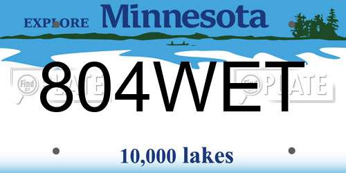 804WET Minnesota License Plate