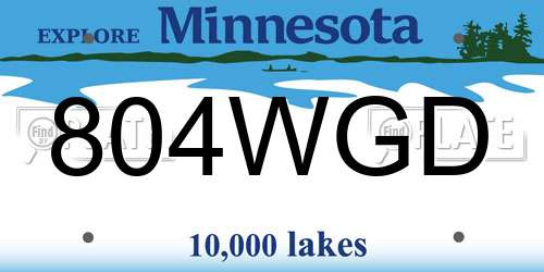 804WGD Minnesota License Plate