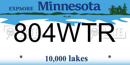 804WTR Minnesota License Plate