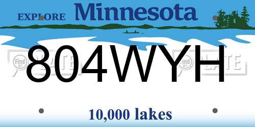 804WYH Minnesota License Plate