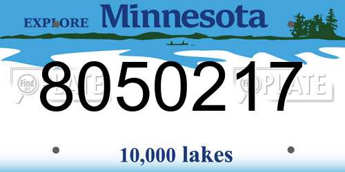 8050217 Minnesota License Plate