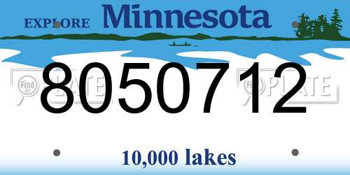 8050712 Minnesota License Plate