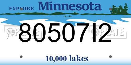 80507I2 Minnesota License Plate