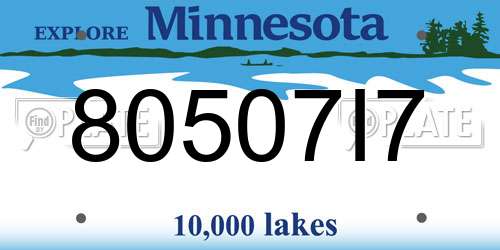 80507I7 Minnesota License Plate