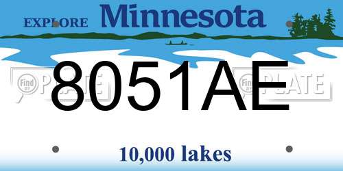 8051AE Minnesota License Plate