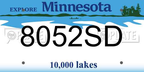 8052SD Minnesota License Plate