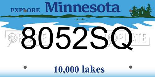 8052SQ Minnesota License Plate
