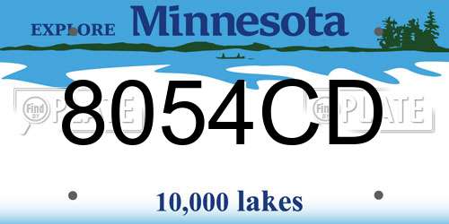 8054CD Minnesota License Plate