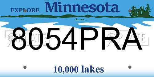 8054PRA Minnesota License Plate