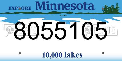 8055105 Minnesota License Plate