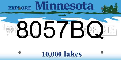8057BQ Minnesota License Plate