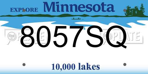 8057SQ Minnesota License Plate