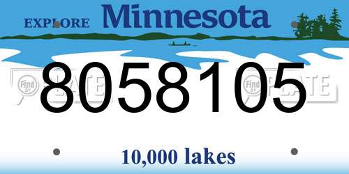 8058105 Minnesota License Plate
