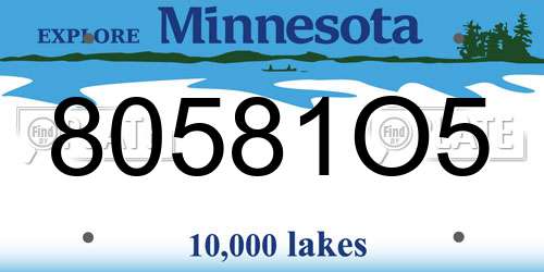 80581O5 Minnesota License Plate