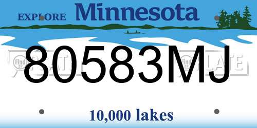 80583MJ Minnesota License Plate